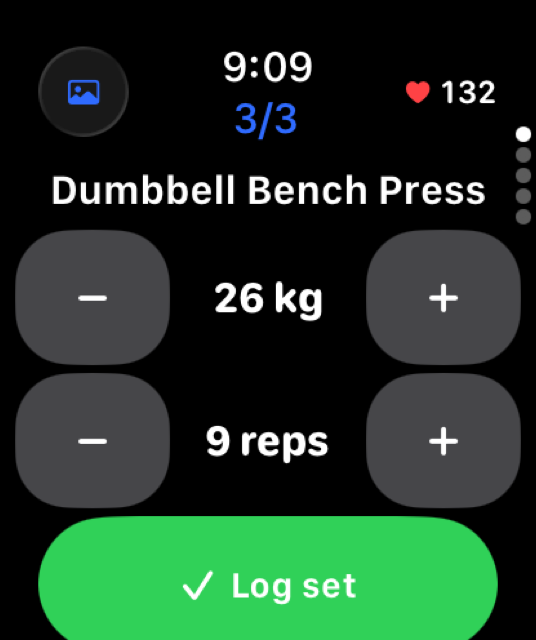 Список упражнений на Apple Watch